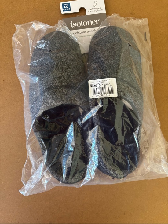 isotoner Other - isotoner Black Men’s Slip-On Memory Foam House Slippers Size 9.5-10.5
